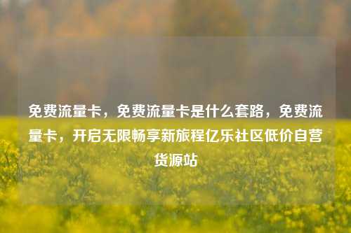免费流量卡，免费流量卡是什么套路，免费流量卡	，开启无限畅享新旅程亿乐社区低价自营货源站  第1张