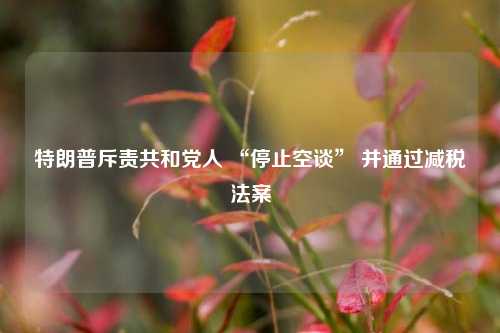 特朗普斥责共和党人 “停止空谈” 并通过减税法案  第1张