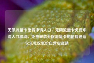 无限流量卡免费申请入口，无限流量卡免费申请入口移动，免费申请无限流量卡的便捷通道亿乐社区低价自营货源站