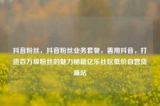 抖音粉丝，抖音粉丝业务套餐，善用抖音，打造百万级粉丝的魅力秘籍亿乐社区低价自营货源站